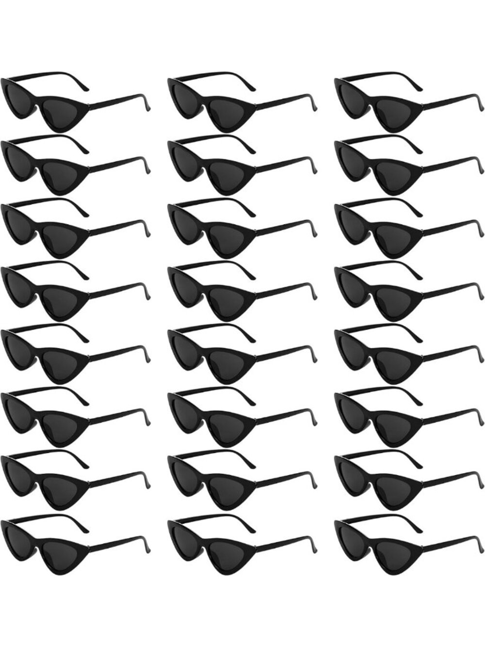 24 Pairs Vintage Cat Eye Sunglasses - Retro 50s 60s Y2K Style for Parties
